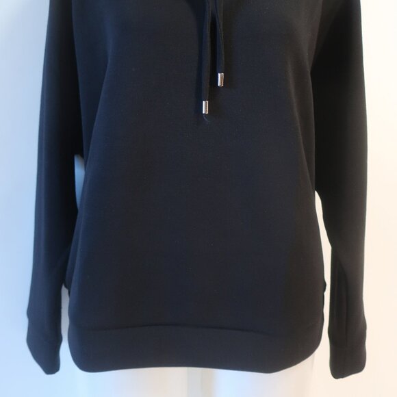 Womens Chico's Black Zenergy Sueded Drawstring Scuba Cowl Neck Pullover 2 US/L - Picture 7 of 10